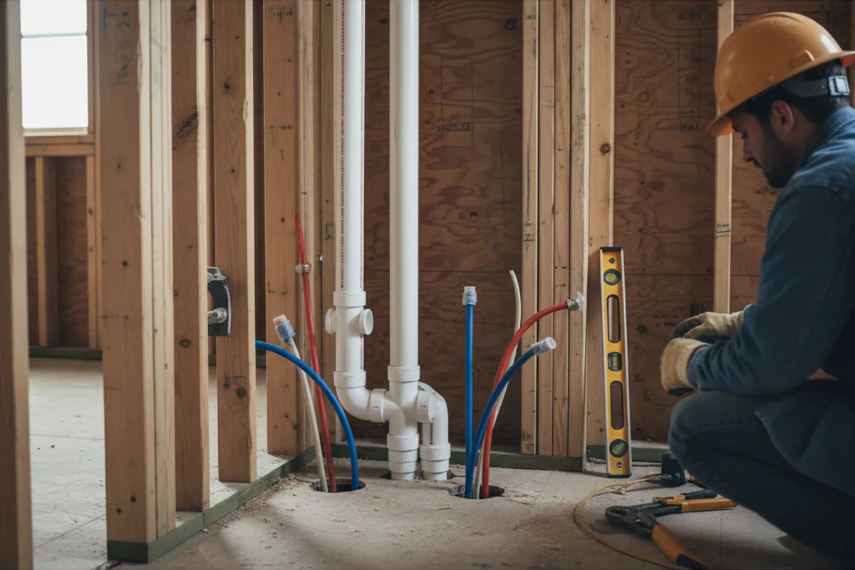 Drain and supply rough-in during Garbage Disposal Repair in Grimes
